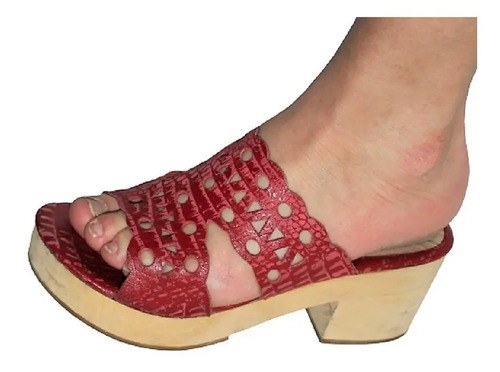 Sueco Bordo N° 37 Cuero Boniface - Plantilla 23,5 Taco 6 C Terracota Liso 37 Ar