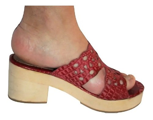 Sueco Bordo N° 37 Cuero Boniface - Plantilla 23,5 Taco 6 C Terracota Liso 37 Ar - 2
