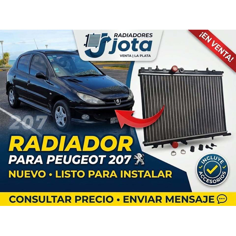 Radiador Peugeot 206 / 207 / Citroen C4 1.4 1.6 Nafta - Diesel 8v 16v