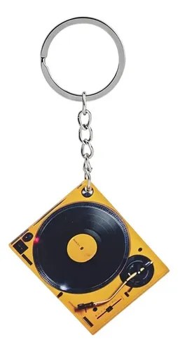 Llavero Bandeja Gira Disco Technics Sl1200mk2 / Sl-1200m7ley Amarillo