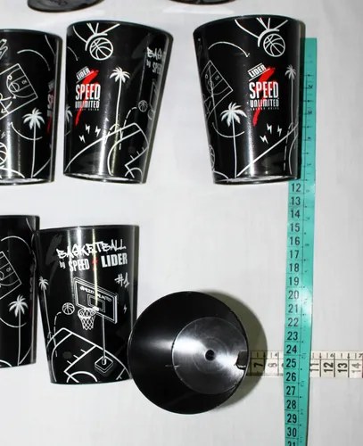Vaso X 8 Unidades Corto Speed Unlimited 300 Ml Plástico Duro Negro - 5