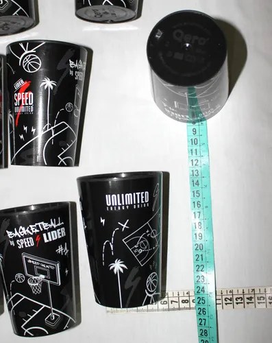 Vaso X 8 Unidades Corto Speed Unlimited 300 Ml Plástico Duro Negro - 7