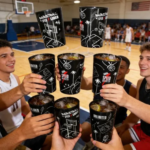 Vaso X 8 Unidades Corto Speed Unlimited 300 Ml Plástico Duro Negro - 8