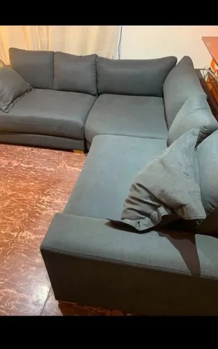 Sillón Esquinero Rinconero Con Chaise Longue Gris Oscuro Gris Liso - 3