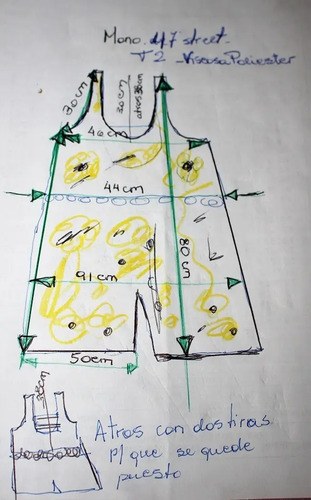 Vestido Mono T 2 47 Street Holgado Crepe Poliéster Chick Amarillo Floreado 40 - 5
