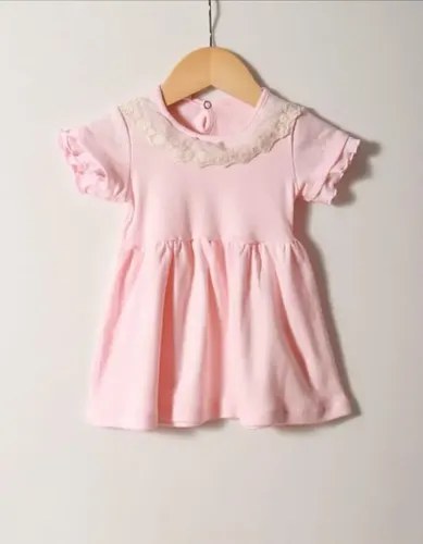 Vestido Rib Algodón Para Bebas 1 Al 5 Rosa Liso 2 - 3