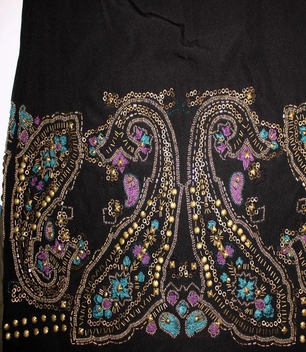 Vestido Negro Corto Fiesta Escote En Espalda Hermoso T -m Negro Apliques Bordado M - 7