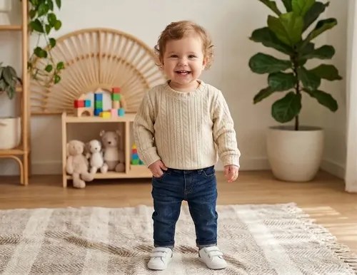 Suéter Trenza Flannel Super Delicado Y Abrigador Gosha Bebe Beige Liso 3