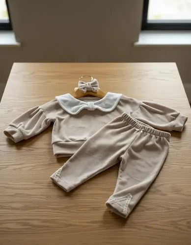 Trio Conjunto Otoño Invierno Gosha Bebé Camel 6-9 M - 3
