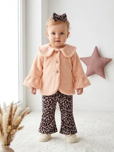 Tapado Liviano Boucle Más Calza Vincha Para Beba Beige 4 Calza Print