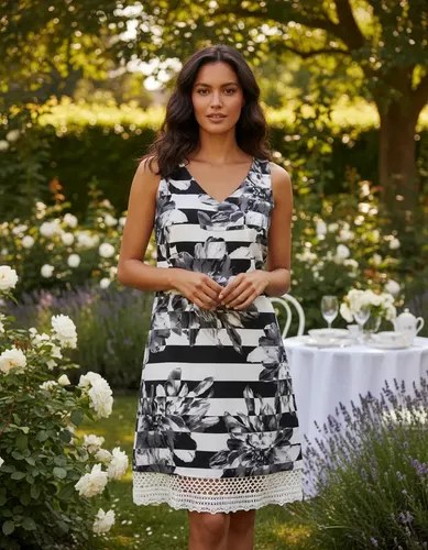 Vestido Normandie T-m Blanco Y Negro Algodón Y Elastano Negro 42