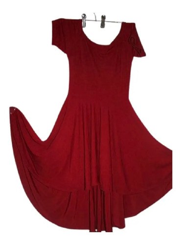 Vestidos Cortos Asimetricos Mujer Fiesta Noche Coctel T.l Bordó Liso 44 - 3