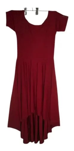 Vestidos Cortos Asimetricos Mujer Fiesta Noche Coctel T.l Bordó Liso 44 - 7
