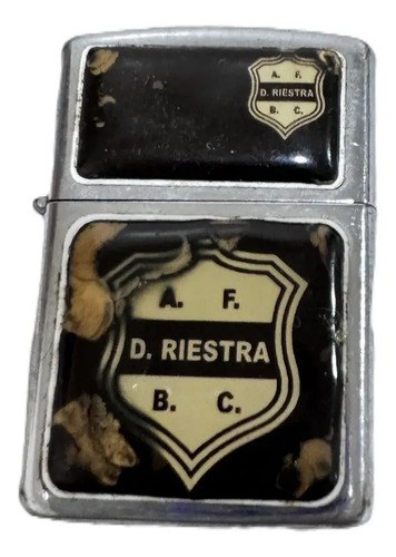 Cenicero Estilo Zippo De Riestra Gastado Una Reliquia Negro Riestra