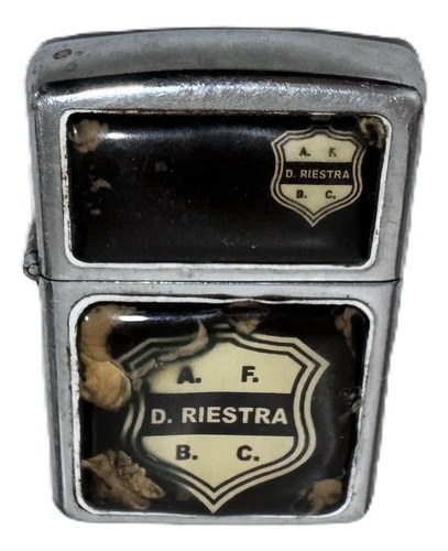 Cenicero Estilo Zippo De Riestra Gastado Una Reliquia Negro Riestra - 2