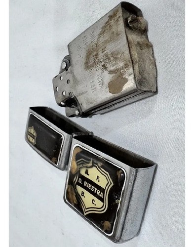 Cenicero Estilo Zippo De Riestra Gastado Una Reliquia Negro Riestra - 4