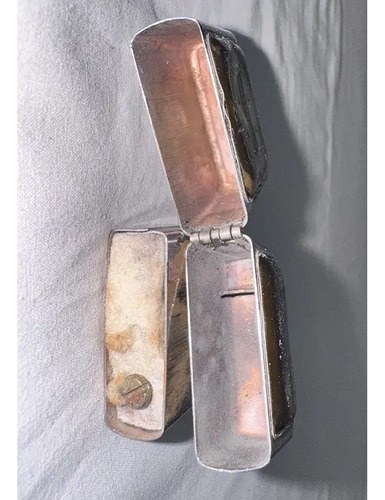 Cenicero Estilo Zippo De Riestra Gastado Una Reliquia Negro Riestra - 5