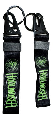 X 2 Llavero Cinta Corta Hödlmoser Negro 14 Cm Aro Gancho Negro - 9