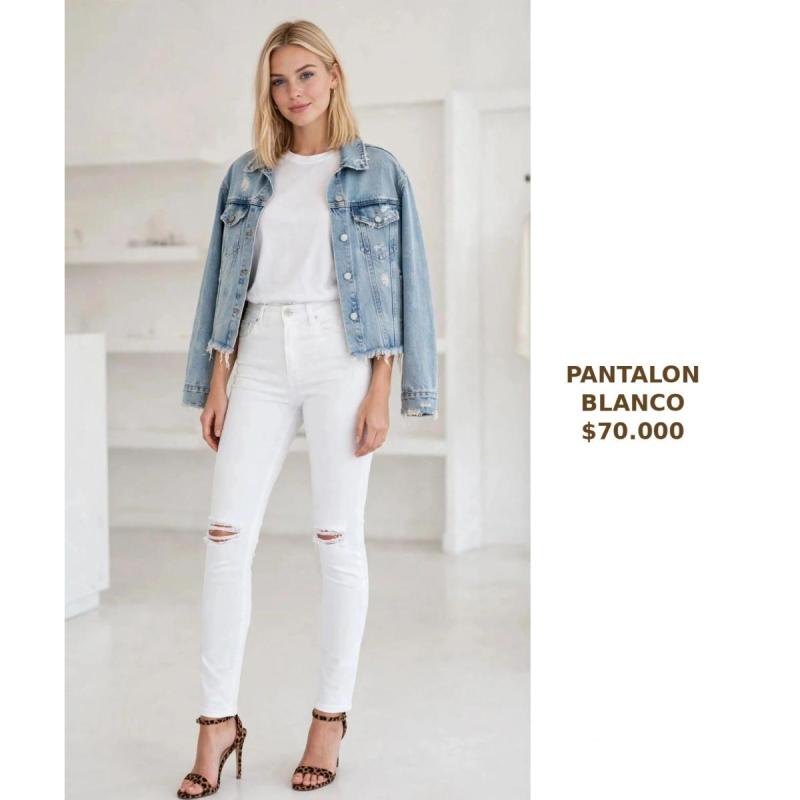 Pantalón blanco chupin de yean