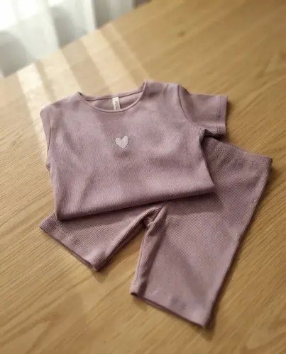Conjuntos Liso De Morley De Algodón Beba Lila 18-24 M - 3