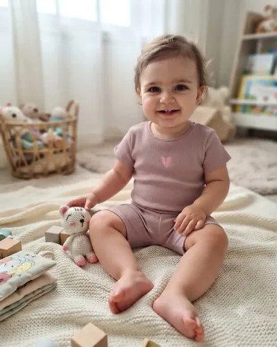 Conjuntos Liso De Morley De Algodón Beba Rosa Viejo 3-6 M