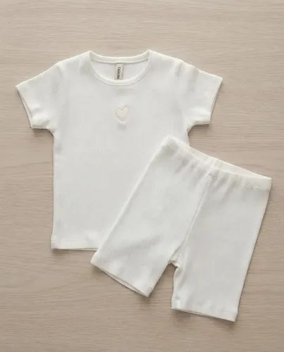 Conjuntos Liso De Morley De Algodón Beba Blanco 9-12 M - 3