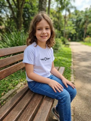 Remeras Básicas Algodón Top Bordado Niña Blanco Alegorías Unico Liso
