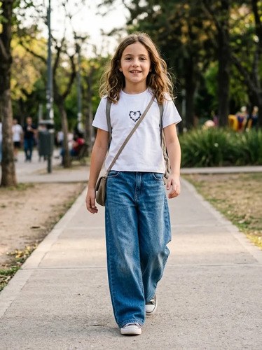 Remeras Básicas Algodón Top Bordado Niña Blanco Corazones Unico Liso