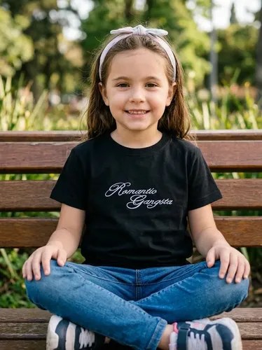 Remeras Básicas Algodón Top Bordado Niña Negro Romantic Unico Liso