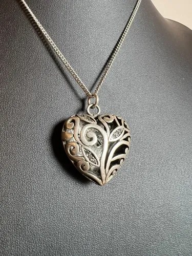 Dije Vintage Corazón Calado Plata 925 (sin La Cadena) Plateado