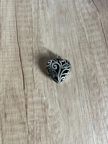 Dije Vintage Corazón Calado Plata 925 (sin La Cadena) Plateado - 3