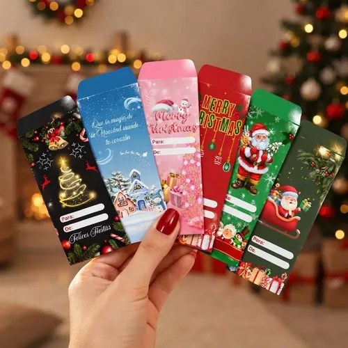 Sobres Para Regalar Dinero Navidad Pack X6