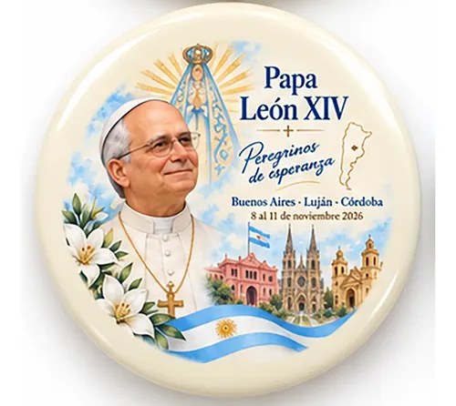 Pin Prendedor Visita Papa Leon Xiv A Argentina Papa Leon Xiv Diseño 03