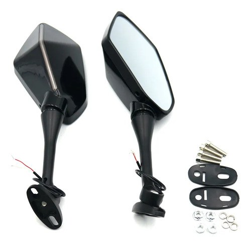Espejos Retrovisores Para Moto Plegables Con Luz De Giro - 2
