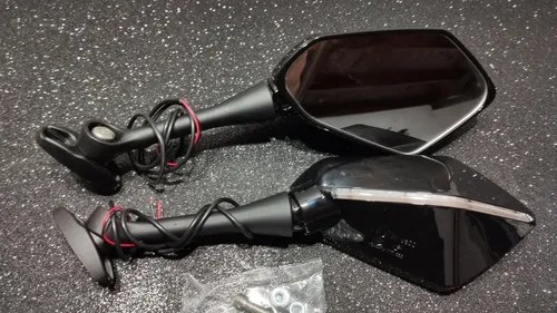 Espejos Retrovisores Para Moto Plegables Con Luz De Giro - 3