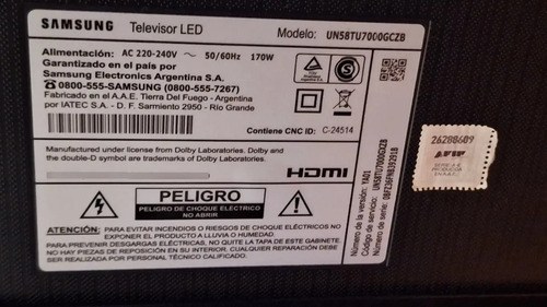 Smart Tv Samsung Un58tu7000gczb - No Funciona - 2