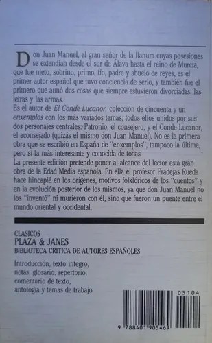 El Conde Lucanor - Edición Clásica De Literatura Española - 2