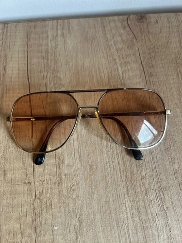 Anteojos De Sol Vintage Marron Marca Safilo Modelo Elasta Marrón Claro Dorado