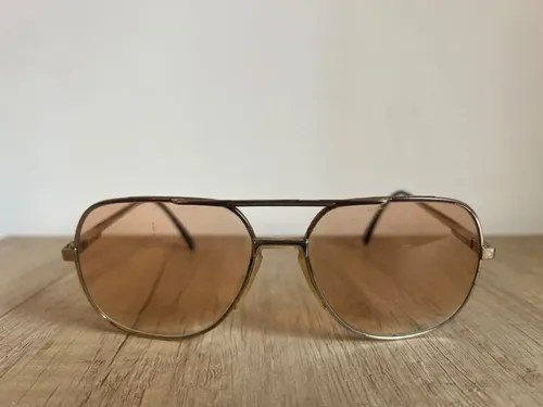 Anteojos De Sol Vintage Marron Marca Safilo Modelo Elasta Marrón Claro Dorado - 2