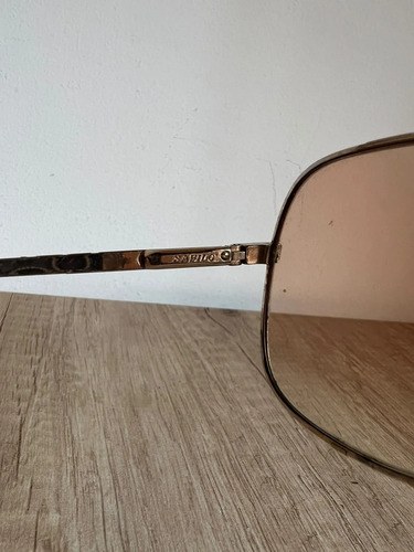 Anteojos De Sol Vintage Marron Marca Safilo Modelo Elasta Marrón Claro Dorado - 3
