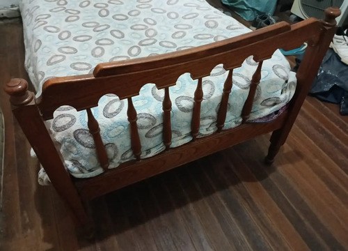 Cama Clásica De 1 Plaza De Madera 200cm X 90cm Marrón Clasico Vintage - 3