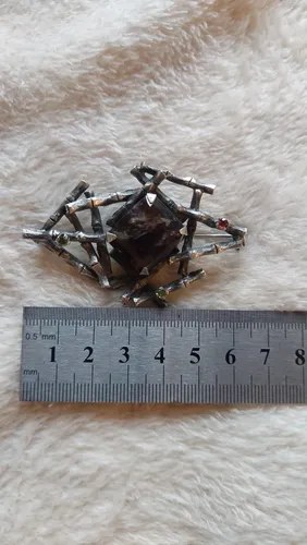 Prendedor Cañas Plata Con Piedras Diseñador Consultar Stock Plateado - 3