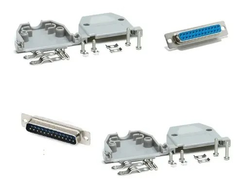 2 Fichas Db25 Completas Para Soldar Y Armar Cable M Y H Ctro - 2