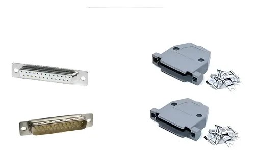 5 Juegos Fichas Db25 M Y H Completas P/soldar/armar Cable Gris