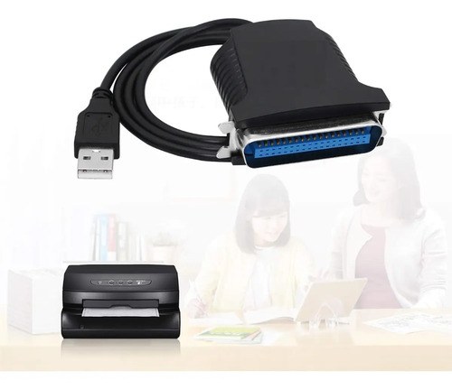 Adaptador De Cable Paralelo A Usb Notebook Pc Cpu Negro - 7