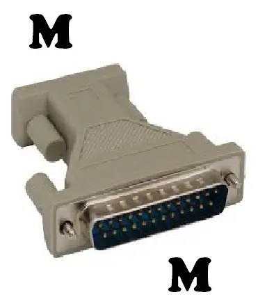 Adaptador Puerto Db25 Macho A Serial Db9 Macho Centro Gris - 2