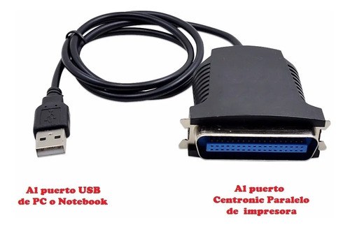 Cable Adaptador Usb A Paralelo Para Epson Lx300 + Cinta Ctro Negro - 3
