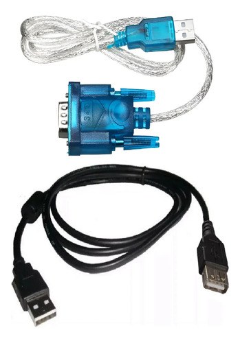 Cable Adaptador Usb A Rs-232+ Extensor Usb Centro Azul/negro