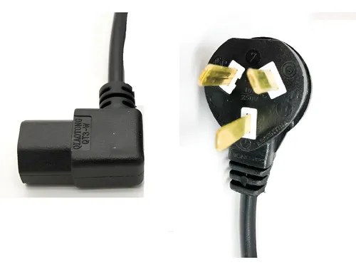 Cable Corriente 220v Doble Angulado Impresoras X 5 Unidades Negro