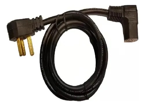 Cable Corriente 220v Doble Angulado Impresoras X 5 Unidades Negro - 2